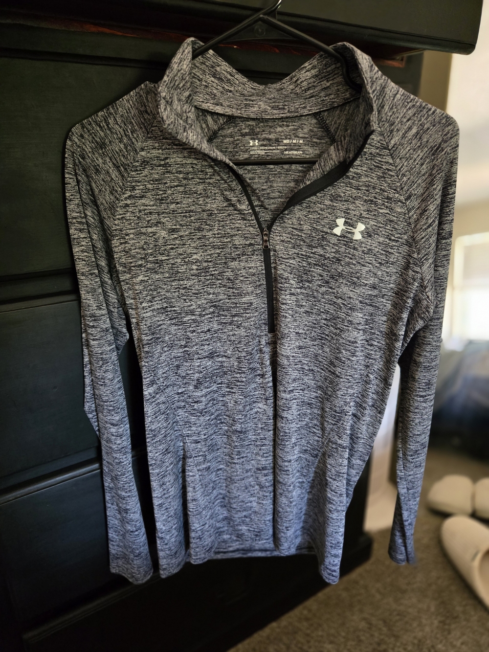 Under Armour Heathered Dark Gray Quarter-Zip Pullover
